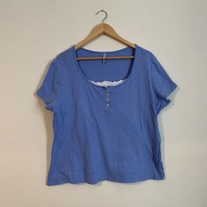 Blue top with lace size XL